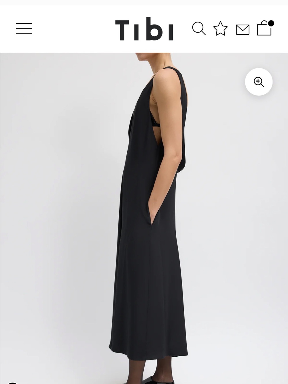 Tibi Black V-Neck Sleeveless Midi Jumpsuit Dress - Picture 5 of 6